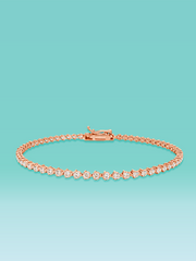 3 Prong Lab Diamond Tennis Bracelet 14K (7inch / 7.0ct total)