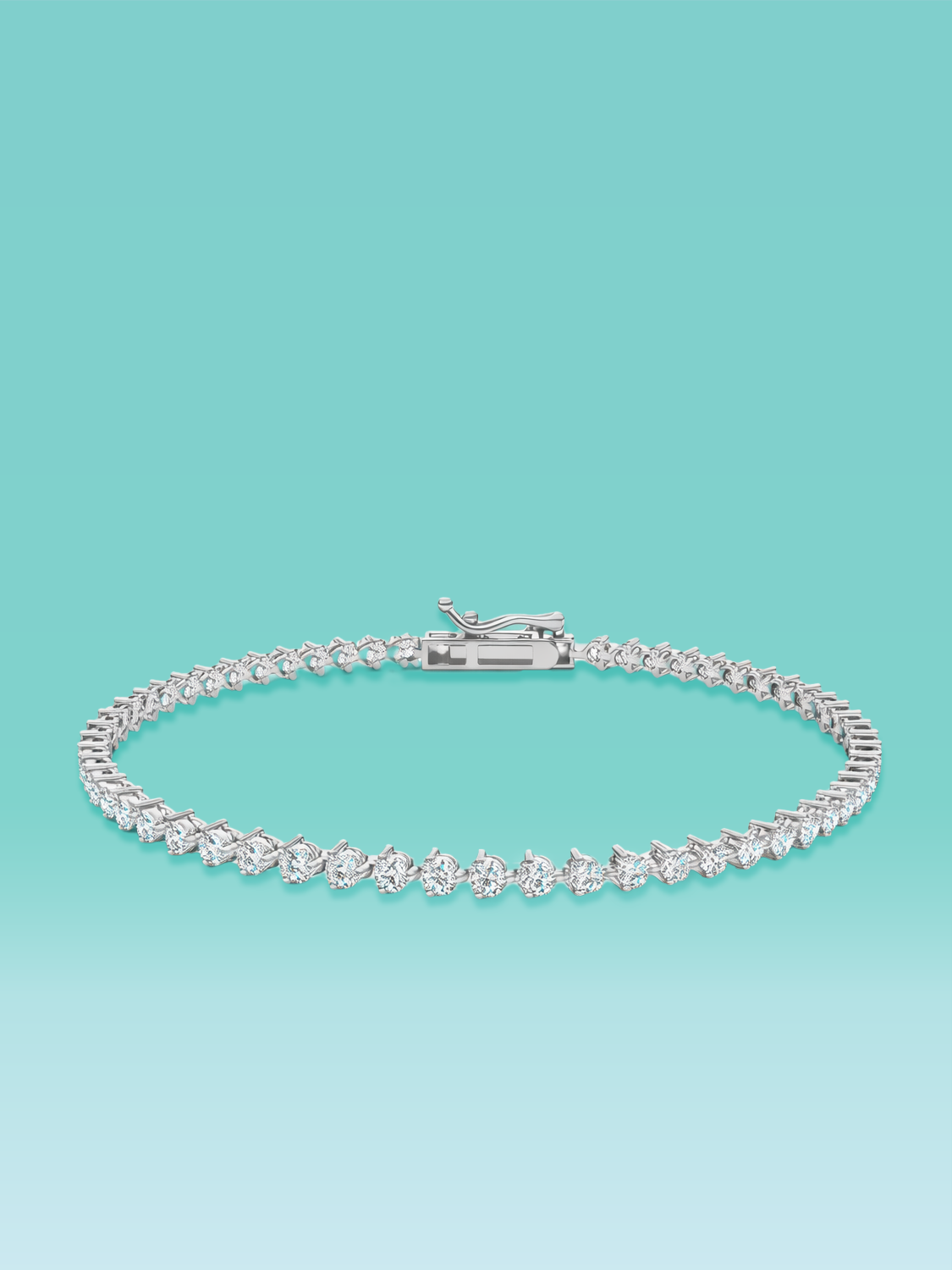 3 Prong Lab Diamond Tennis Bracelet 14K (7inch / 2.5ct total)