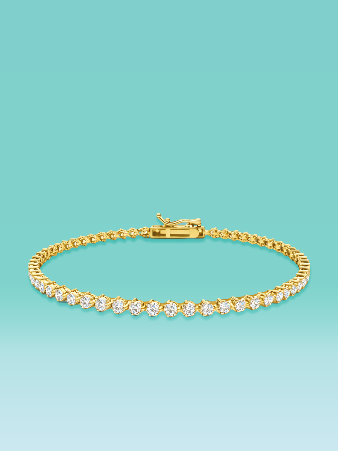 3 Prong Lab Diamond Tennis Bracelet 14K (7inch / 22.5ct total)