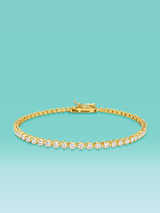 3 Prong Lab Diamond Tennis Bracelet 14K (7inch / 22.5ct total)