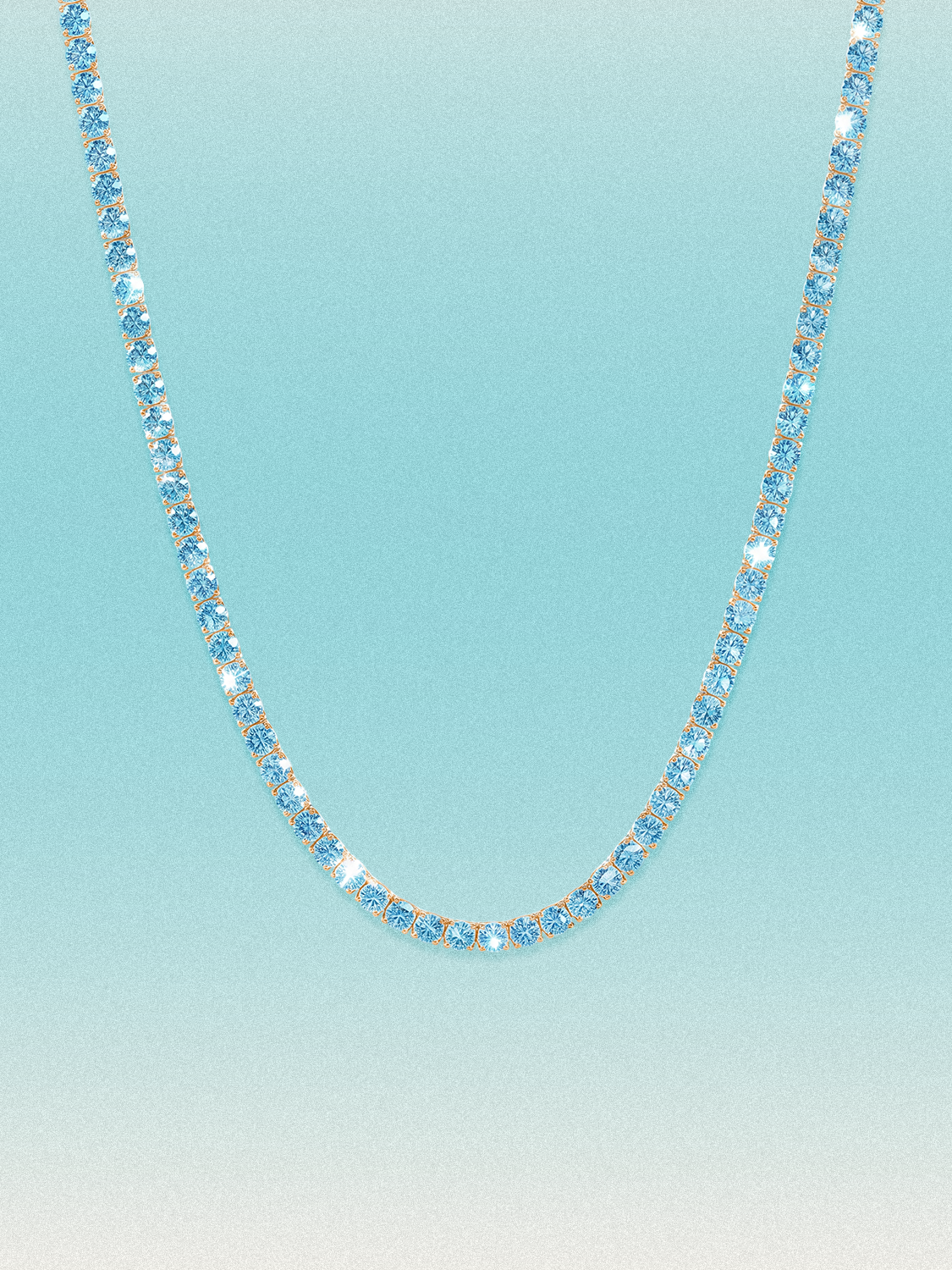 Fancy Blue 3mm (14.30-19.50 ctw) Round 4-Prong Lab Grown Diamond Tennis Necklace