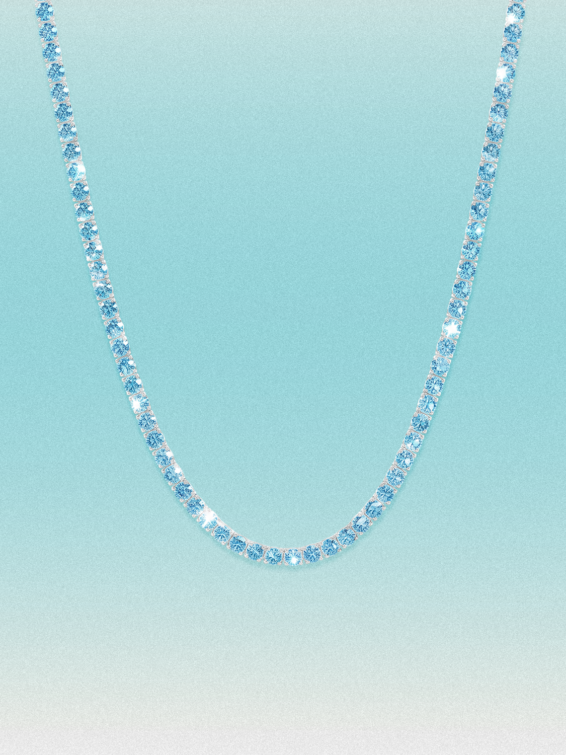 Fancy Blue 3mm (14.30-19.50 ctw) Round 4-Prong Lab Grown Diamond Tennis Necklace