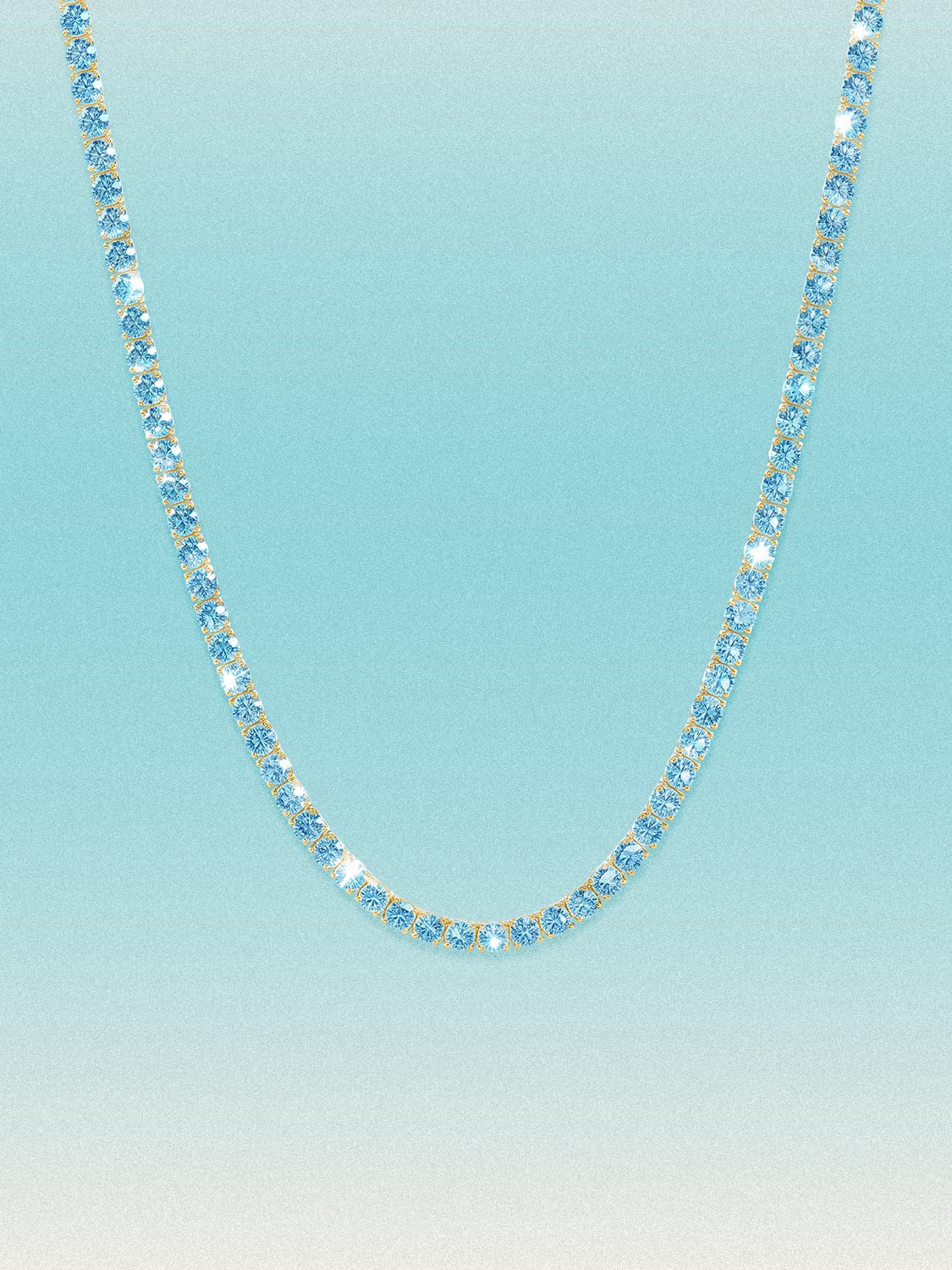 Fancy Blue 3mm (14.30-19.50 ctw) Round 4-Prong Lab Grown Diamond Tennis Necklace
