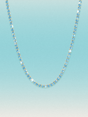 Fancy Blue 3mm (14.30-19.50 ctw) Round 4-Prong Lab Grown Diamond Tennis Necklace