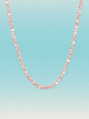Fancy Pink 3mm (14.30-19.50 ctw) Round 4-Prong Lab Grown Diamond Tennis Necklace