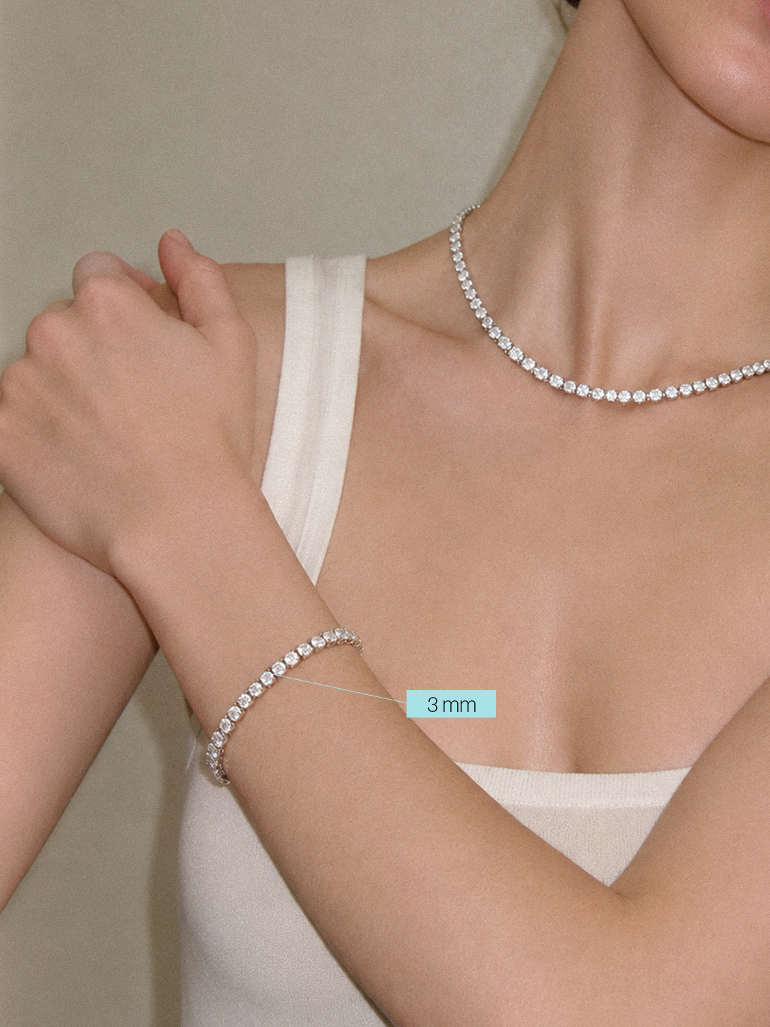 3mm Round 4-Prong Lab Grown Diamond Tennis Bracelet