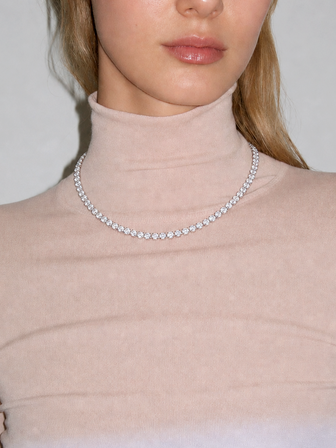 3mm Round 4-Prong Lab Grown Diamond Tennis Necklace