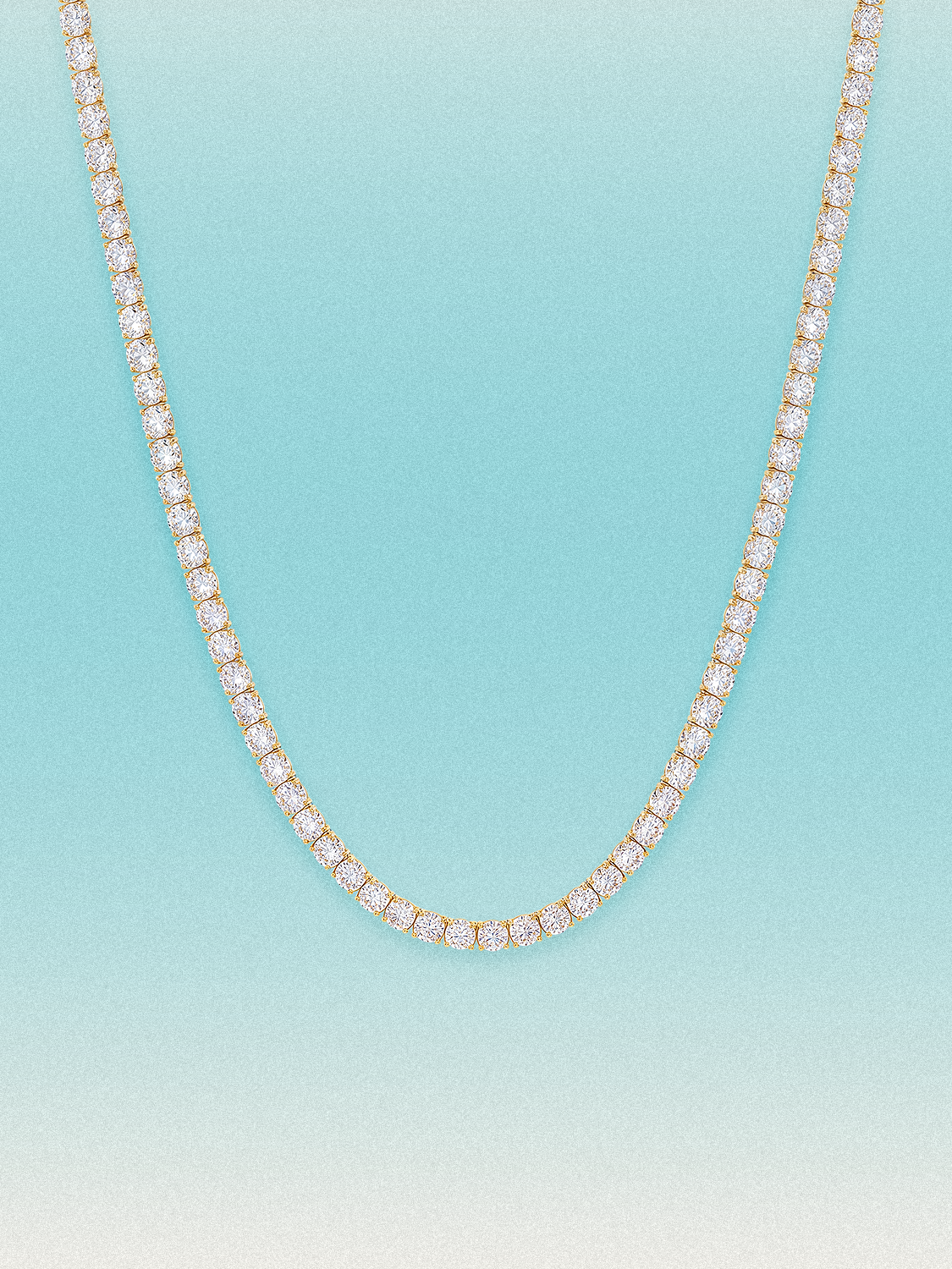 3mm (14.30-19.50 ctw) Round 4-Prong Lab Grown Diamond Tennis Necklace