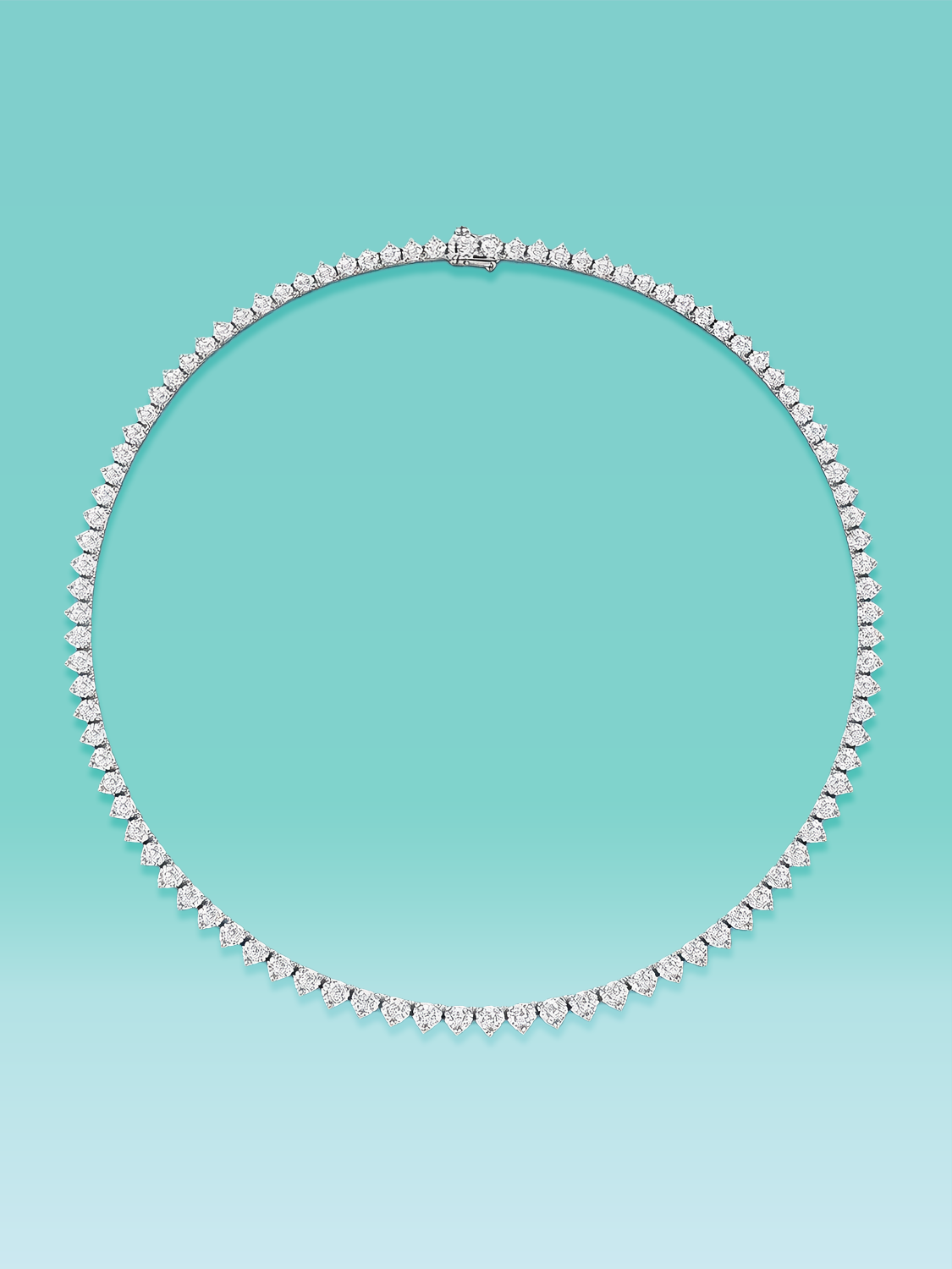 3 Prong Lab Diamond Tennis Necklace 14K (16inch / 29ct total)