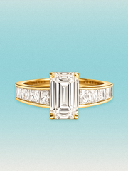 4.00 ctw Emerald Channel Set Lab Grown Diamond Engagement Ring