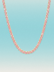 Fancy Pink 4.25mm (27.60-37.80 ctw) Round 4-Prong Lab Grown Diamond Tennis Necklace