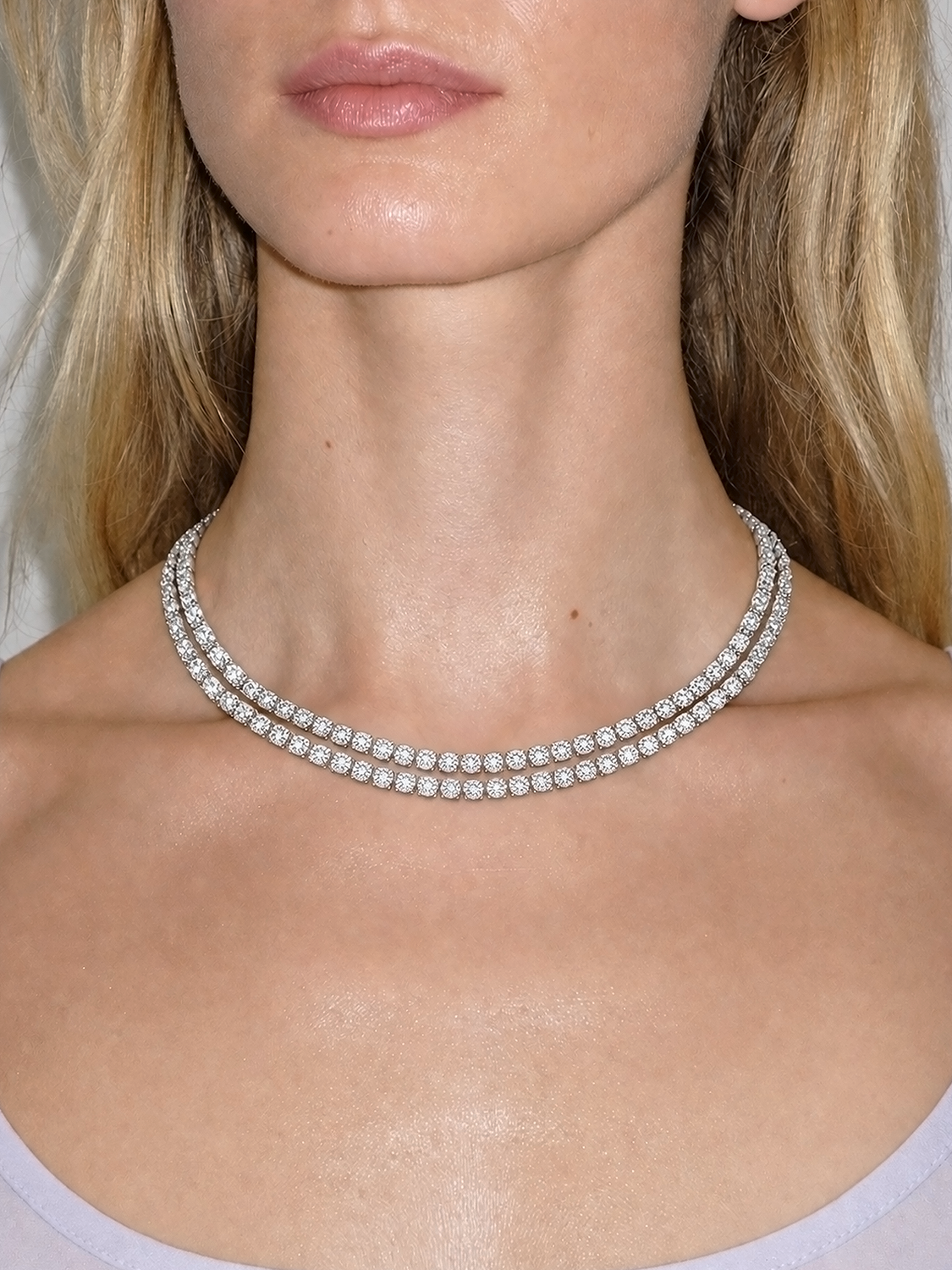 4.25mm Round 4-Prong Lab Grown Diamond Tennis Necklace