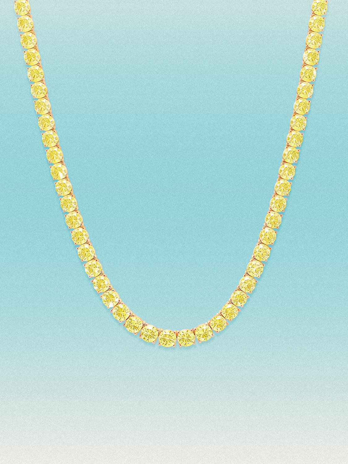Fancy Yellow 4.25mm (27.60-37.80 ctw) Round 4-Prong Lab Grown Diamond Tennis Necklace