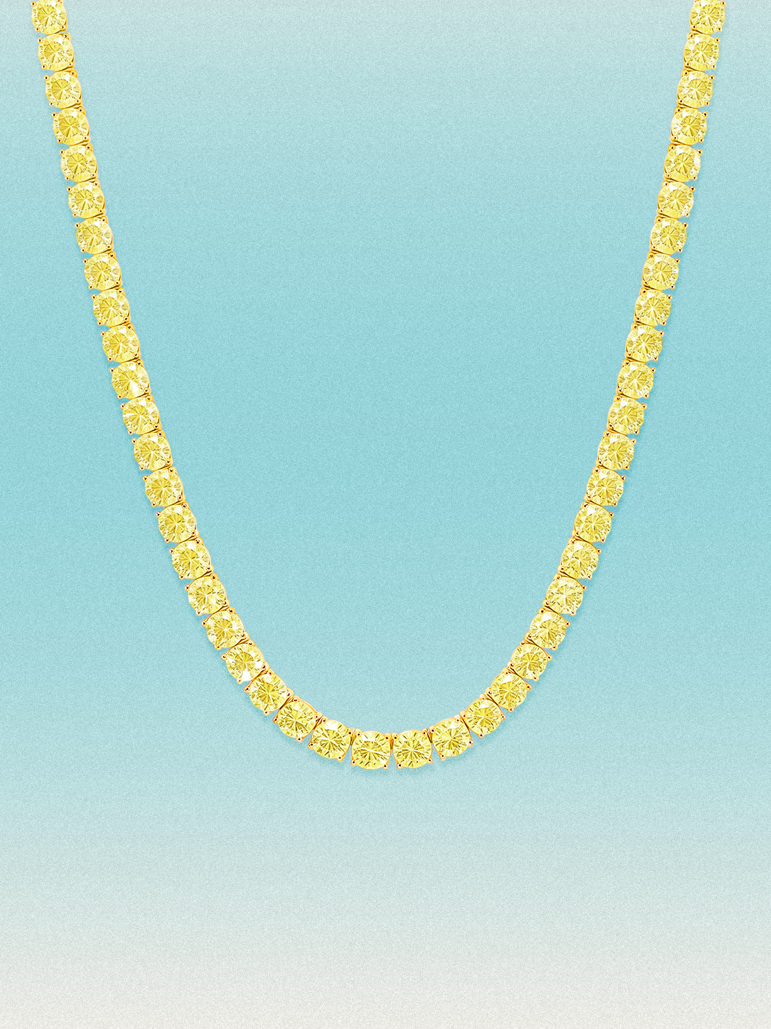 Fancy Yellow 4.25mm (27.60-37.80 ctw) Round 4-Prong Lab Grown Diamond Tennis Necklace