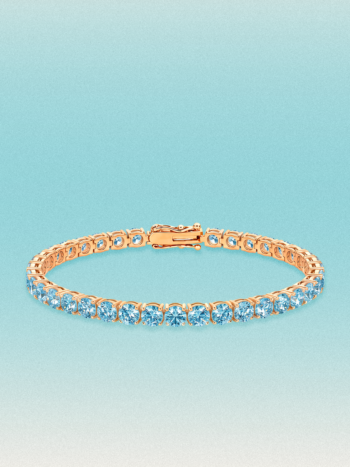 Fancy Blue 4.3mm (12.00 ctw) Round 4-Prong Lab Grown Diamond Tennis Bracelet