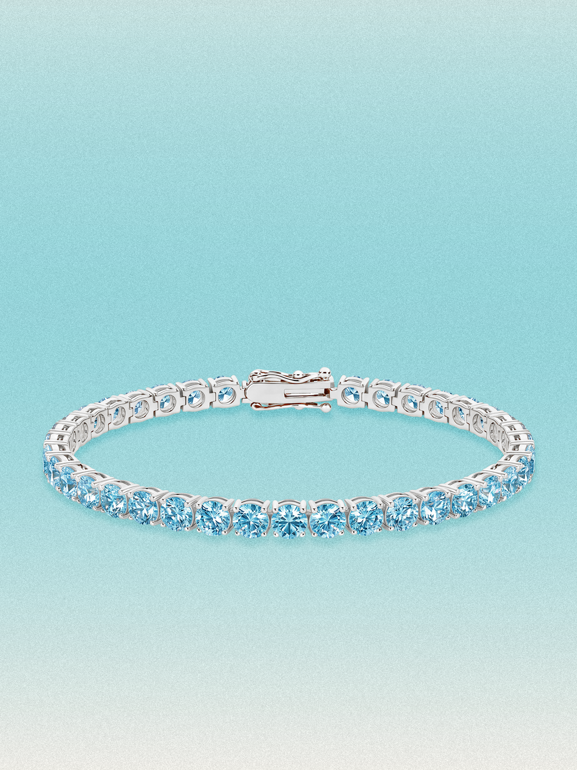 Fancy Blue 4.3mm (12.00 ctw) Round 4-Prong Lab Grown Diamond Tennis Bracelet