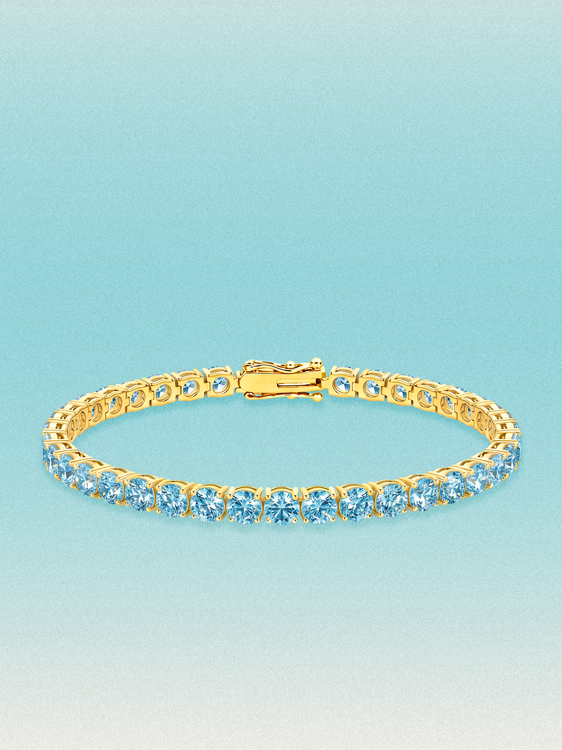 Fancy Blue 4.3mm (12.00 ctw) Round 4-Prong Lab Grown Diamond Tennis Bracelet