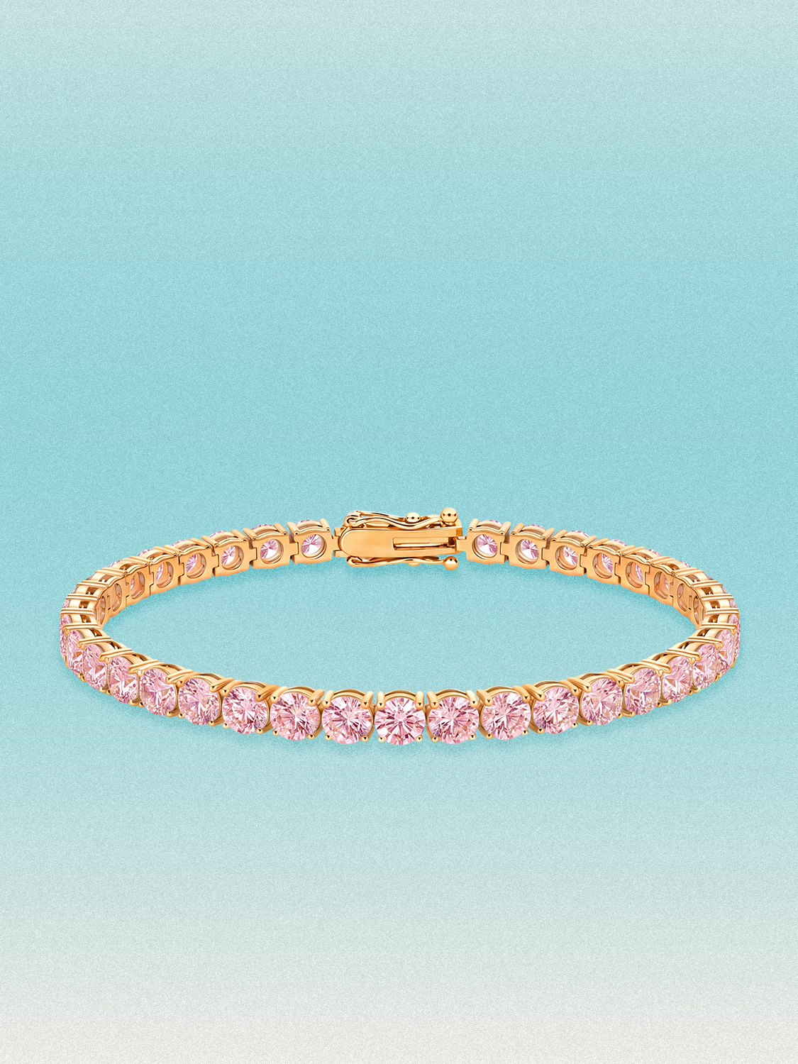 Fancy Pink 4.3mm (12.00 ctw) Round 4-Prong Lab Grown Diamond Tennis Bracelet