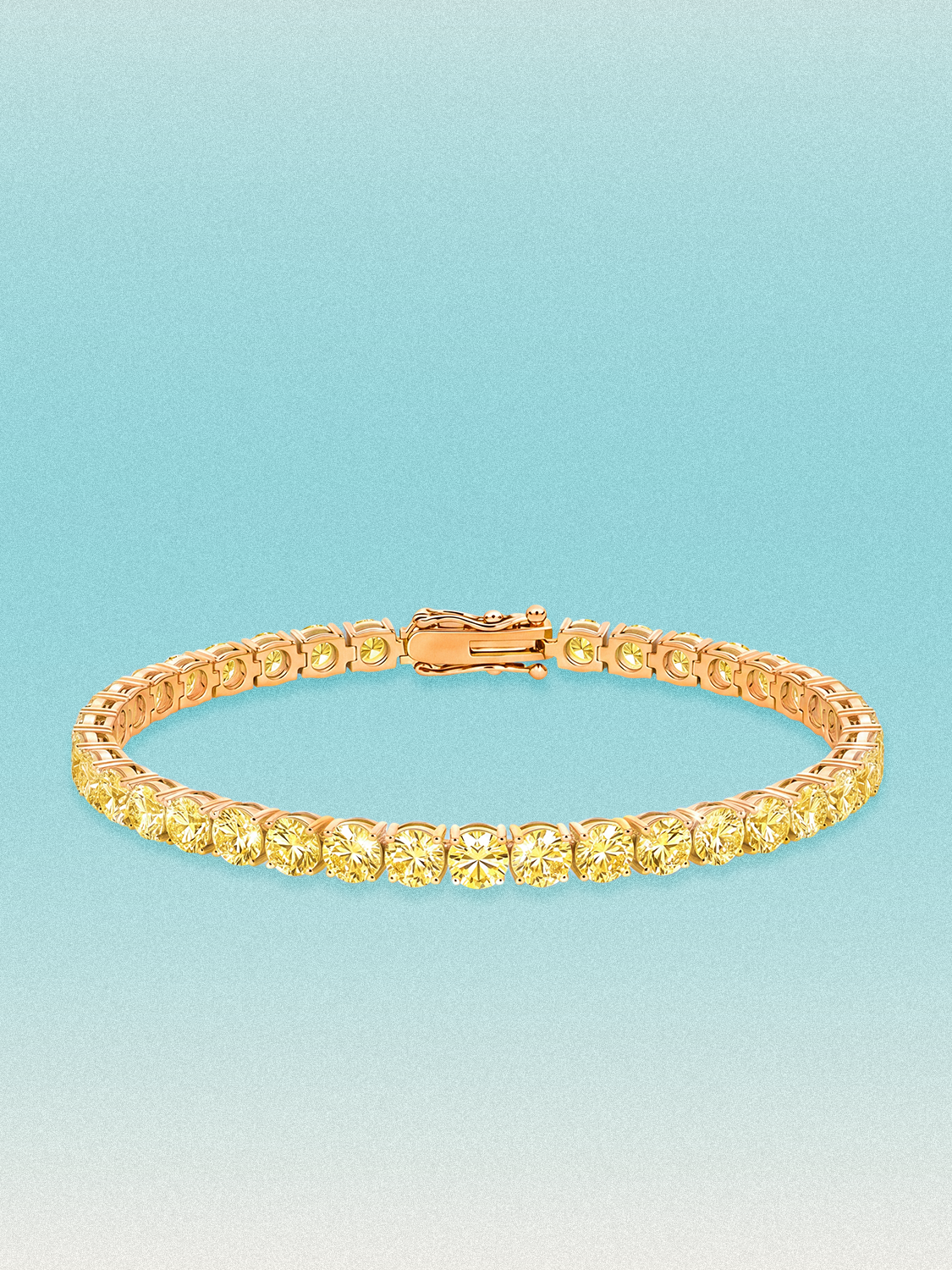 Fancy Yellow 4.3mm (12.00 ctw) Round 4-Prong Lab Grown Diamond Tennis Bracelet