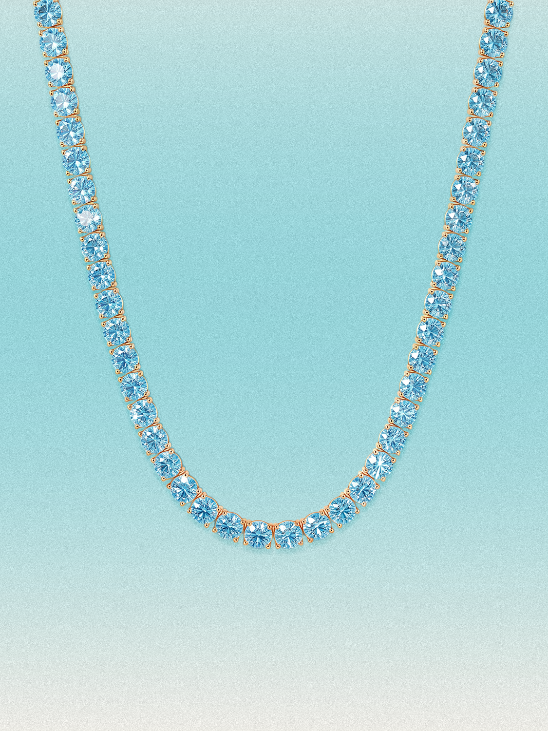 Fancy Blue 4.5mm (37.50-41.00 ctw) Round 4-Prong Lab Grown Diamond Tennis Necklace