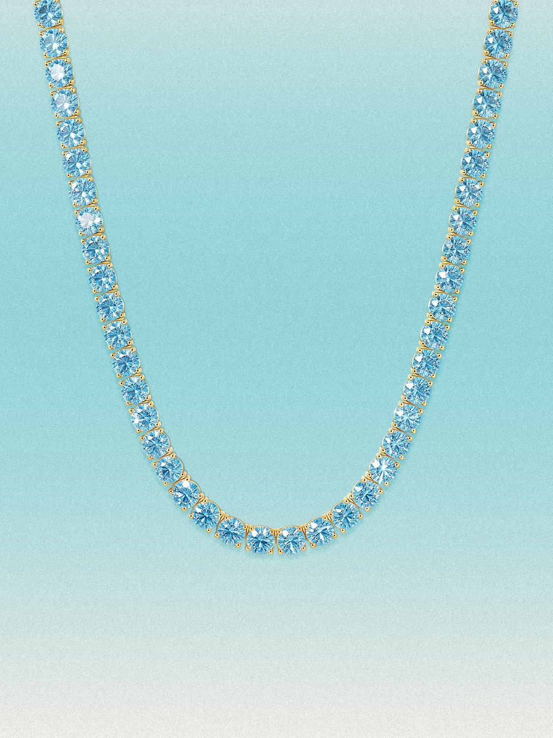 Fancy Blue 4.5mm (37.50-41.00 ctw) Round 4-Prong Lab Grown Diamond Tennis Necklace