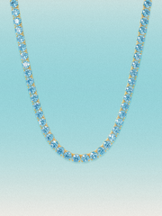 Fancy Blue 4.5mm (37.50-41.00 ctw) Round 4-Prong Lab Grown Diamond Tennis Necklace