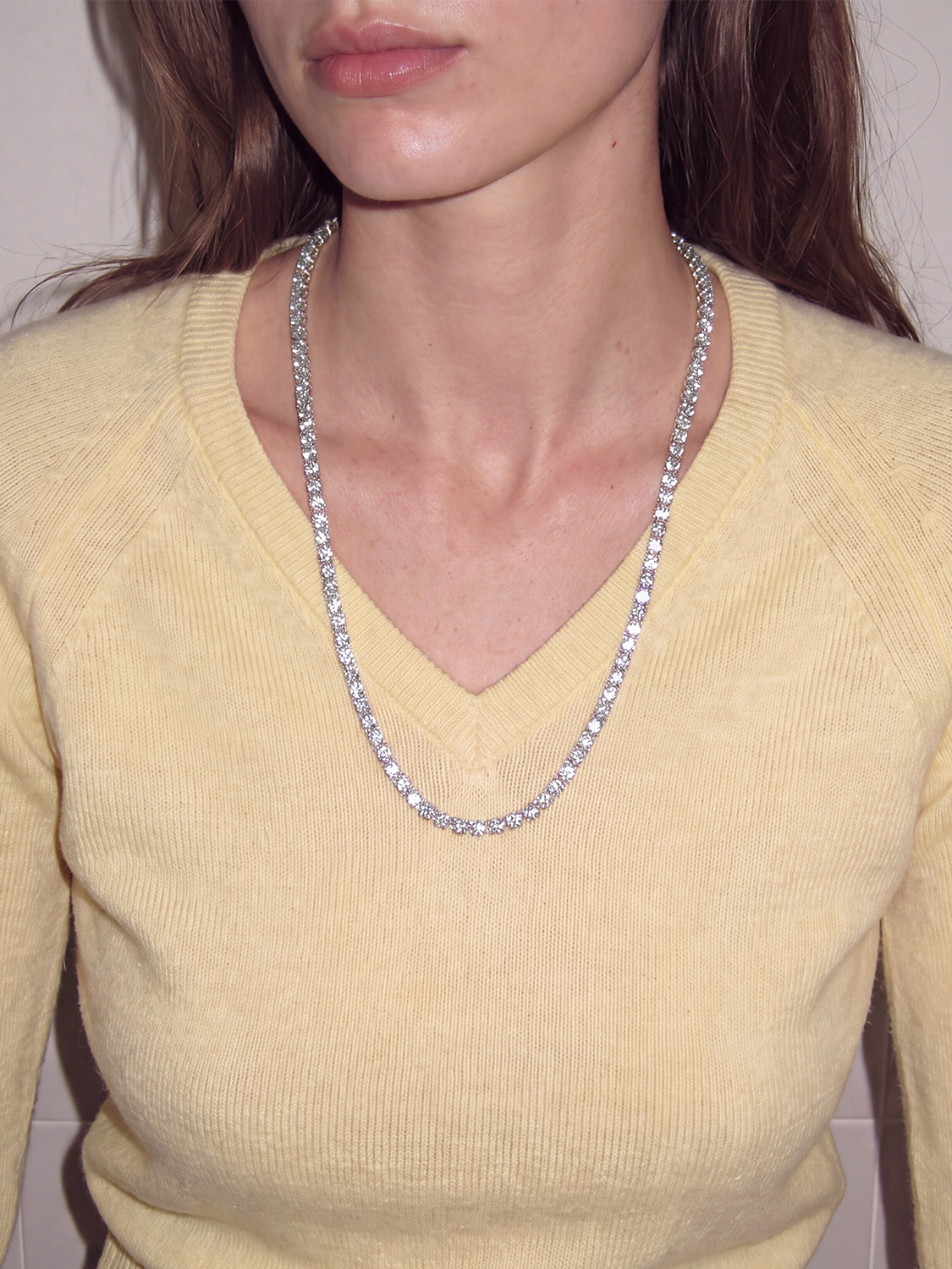 4.5mm (37.50-41.00 ctw) Round 4-Prong Lab Grown Diamond Tennis Necklace