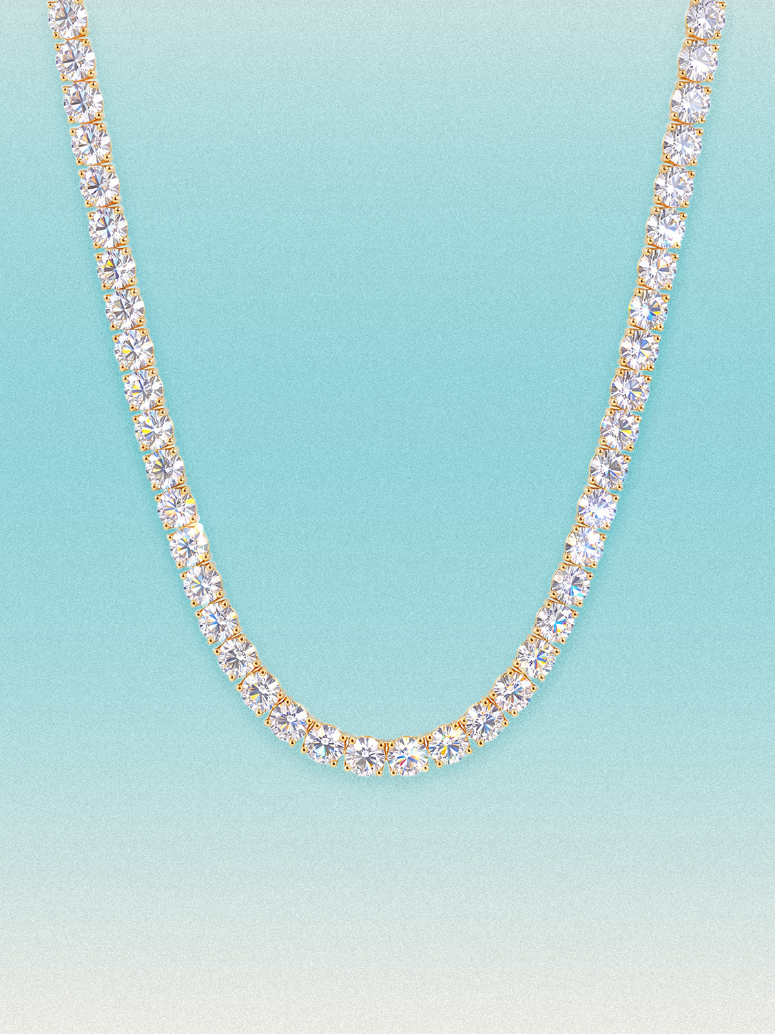4.5mm (37.50-41.00 ctw) Round 4-Prong Lab Grown Diamond Tennis Necklace