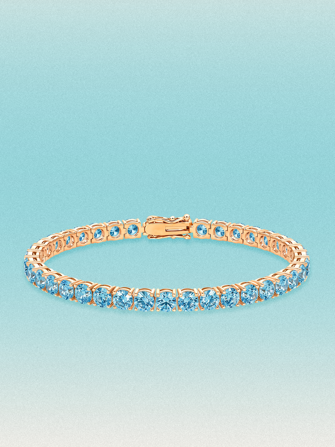 Fancy Blue 4.6mm (13.00 ctw) Round 4-Prong Lab Grown Diamond Tennis Bracelet