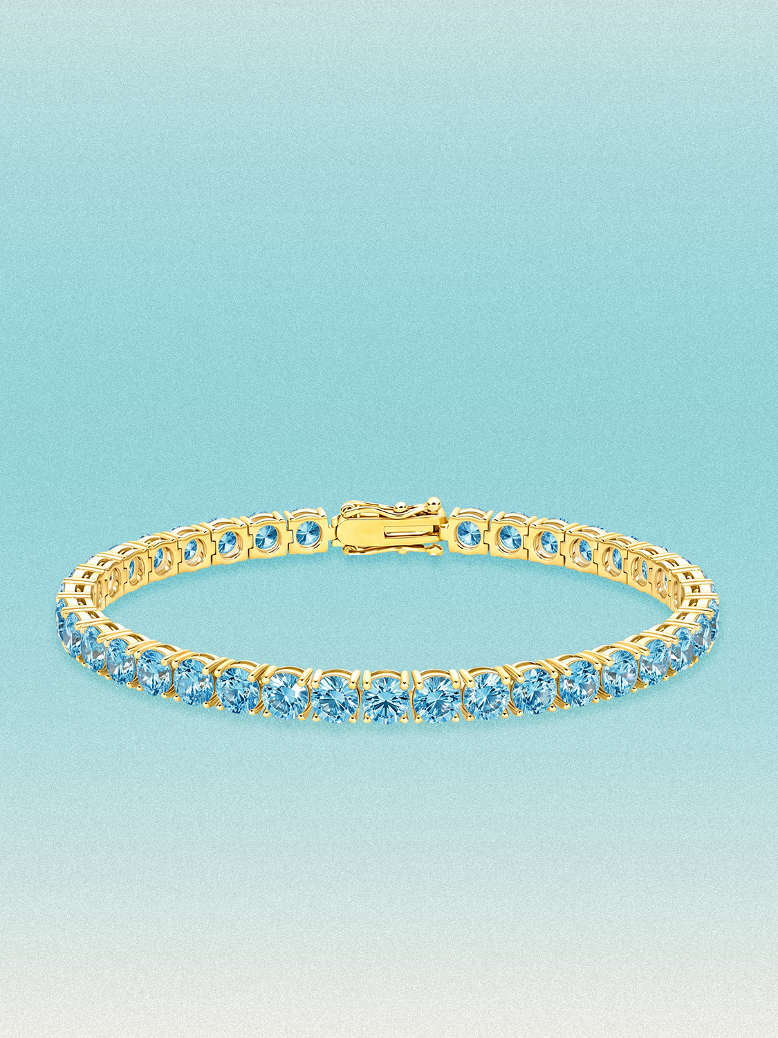 Fancy Blue 4.6mm (13.00 ctw) Round 4-Prong Lab Grown Diamond Tennis Bracelet