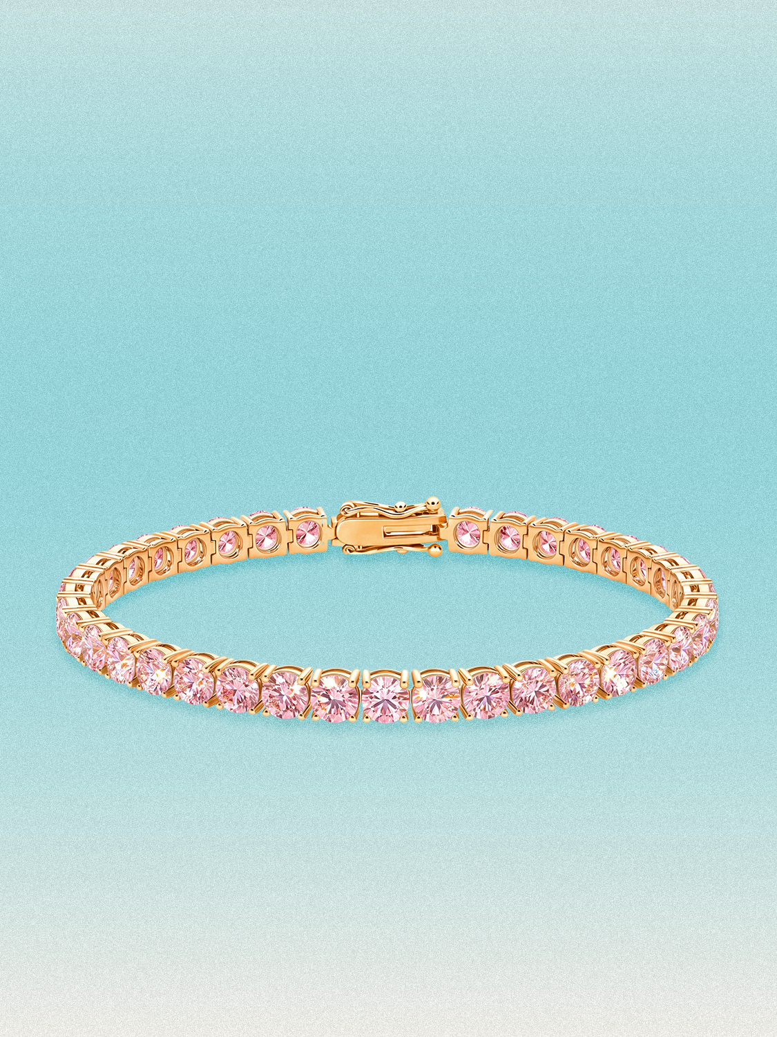 Fancy Pink 4.6mm (13.00 ctw) Round 4-Prong Lab Grown Diamond Tennis Bracelet