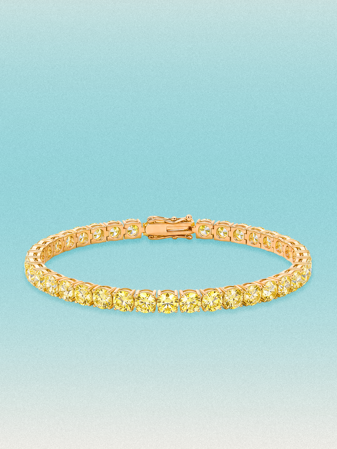 Fancy Yellow 4.6mm (13.00 ctw) Round 4-Prong Lab Grown Diamond Tennis Bracelet