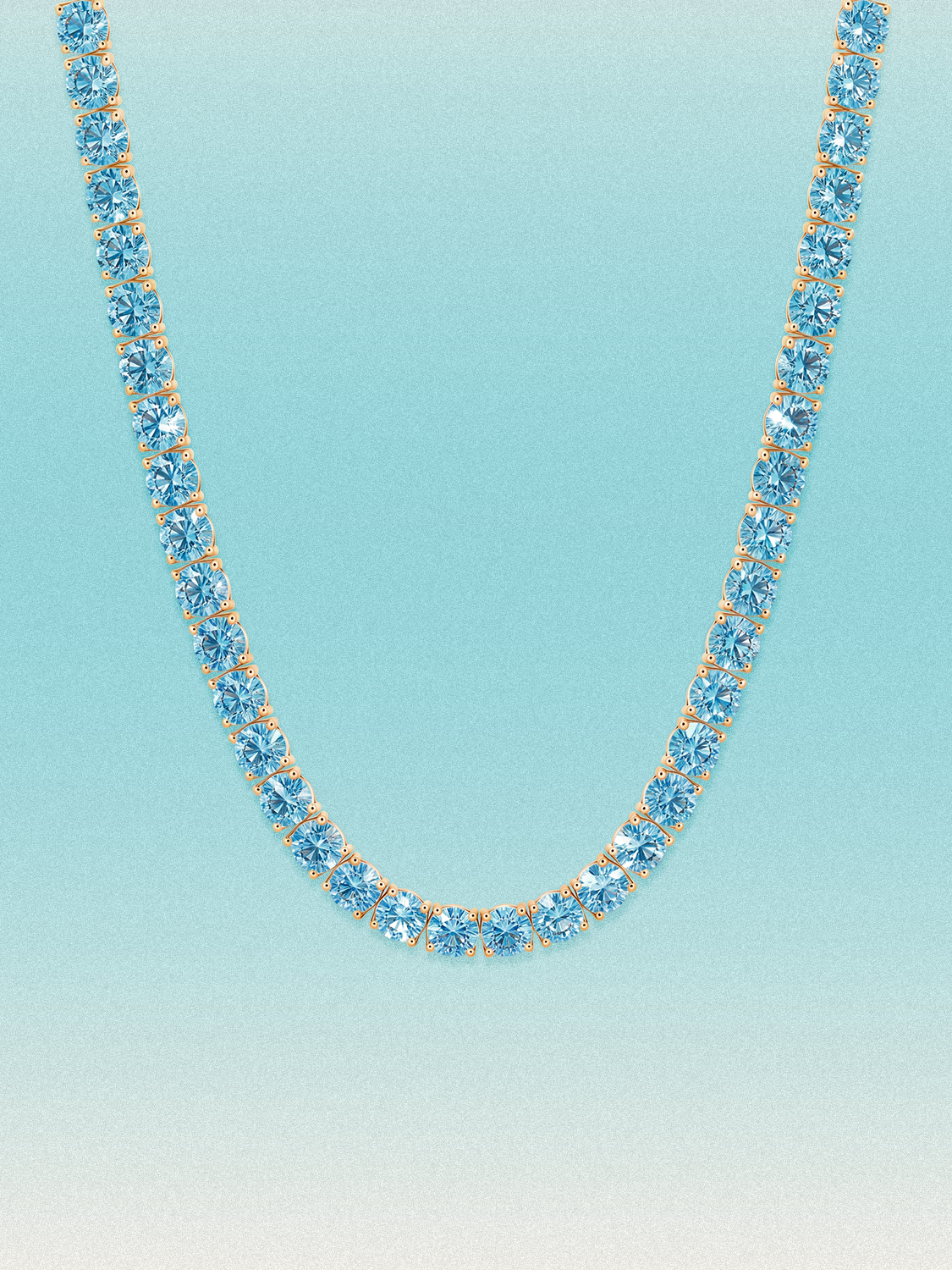 Fancy Blue 4.75mm (42.50-47.00 ctw) Round 4-Prong Lab Grown Diamond Tennis Necklace