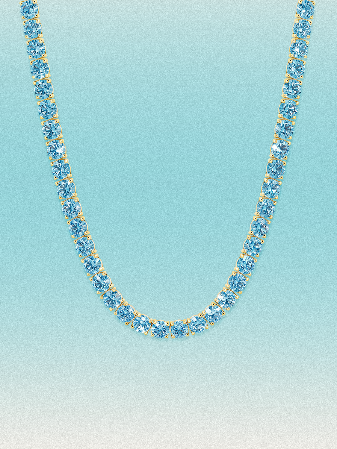 Fancy Blue 4.75mm (42.50-47.00 ctw) Round 4-Prong Lab Grown Diamond Tennis Necklace