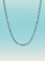 Fancy Blue 4.75mm (42.50-47.00 ctw) Round 4-Prong Lab Grown Diamond Tennis Necklace