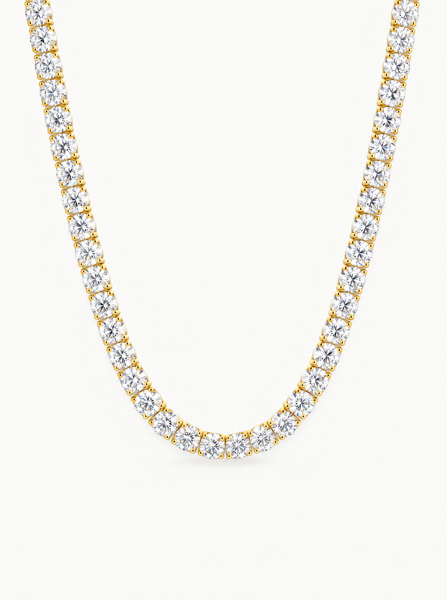 4.75mm (42.50-47.00 ctw) Round 4-Prong Lab Grown Diamond Tennis Necklace