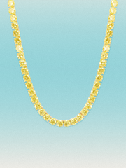Fancy Yellow 4.75mm (42.50-47.00 ctw) Round 4-Prong Lab Grown Diamond Tennis Necklace