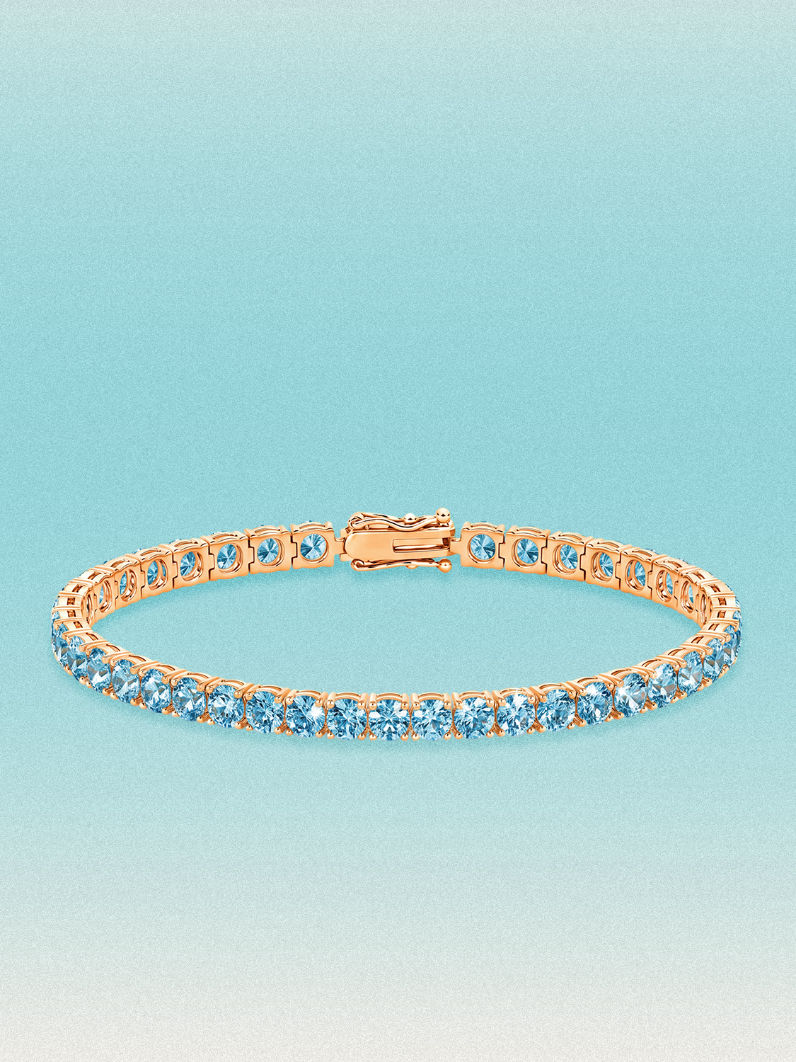 Fancy Blue 4mm (10.00 ctw) Round 4-Prong Lab Grown Diamond Tennis Bracelet