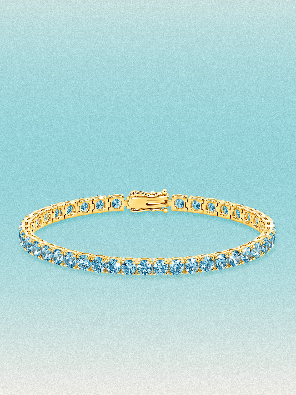 Fancy Blue 4mm (10.00 ctw) Round 4-Prong Lab Grown Diamond Tennis Bracelet