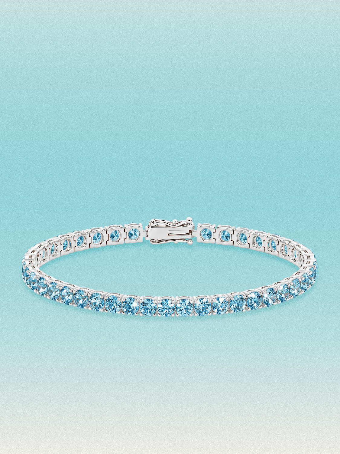 Fancy Blue 4mm (10.00 ctw) Round 4-Prong Lab Grown Diamond Tennis Bracelet