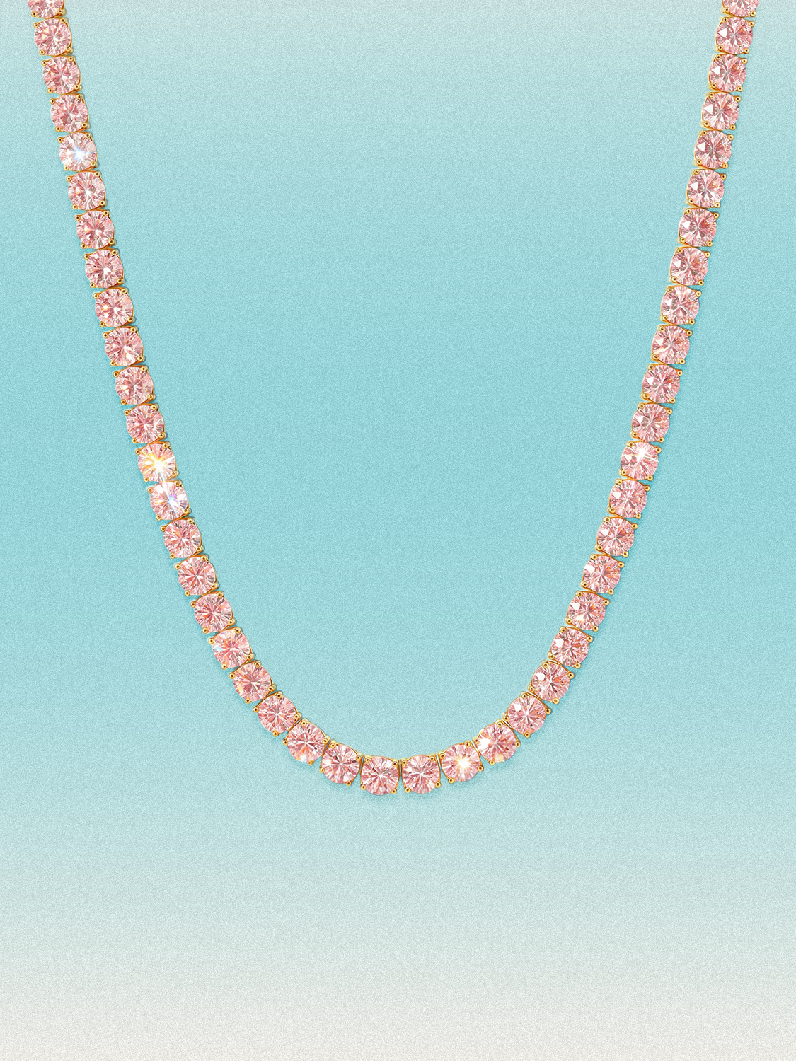 Fancy Pink 4mm (24.00-33.10 ctw) Round 4-Prong Lab Grown Diamond Tennis Necklace