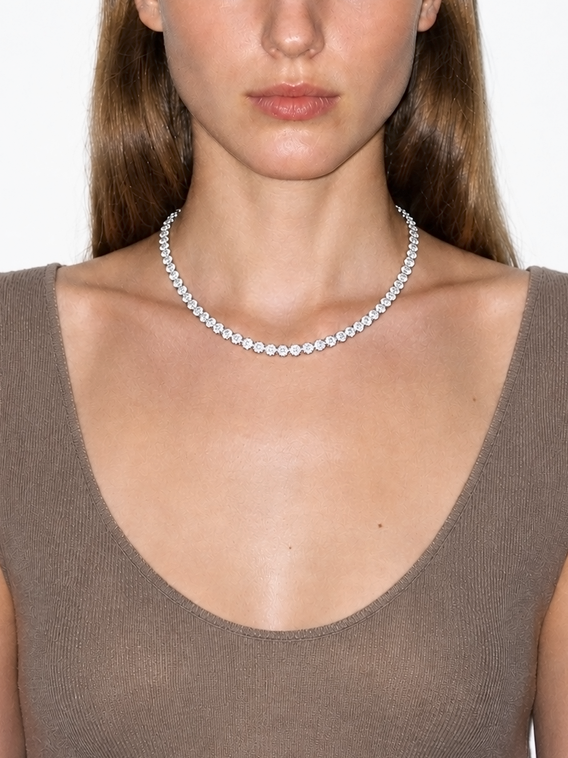 4mm Round 4-Prong Lab Grown Diamond Tennis Necklace