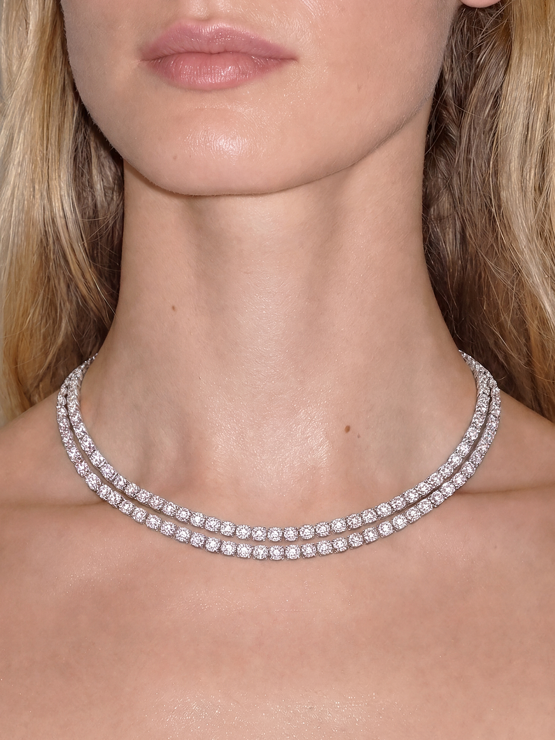 4mm (24.00-33.10 ctw) Round 4-Prong Lab Grown Diamond Tennis Necklace