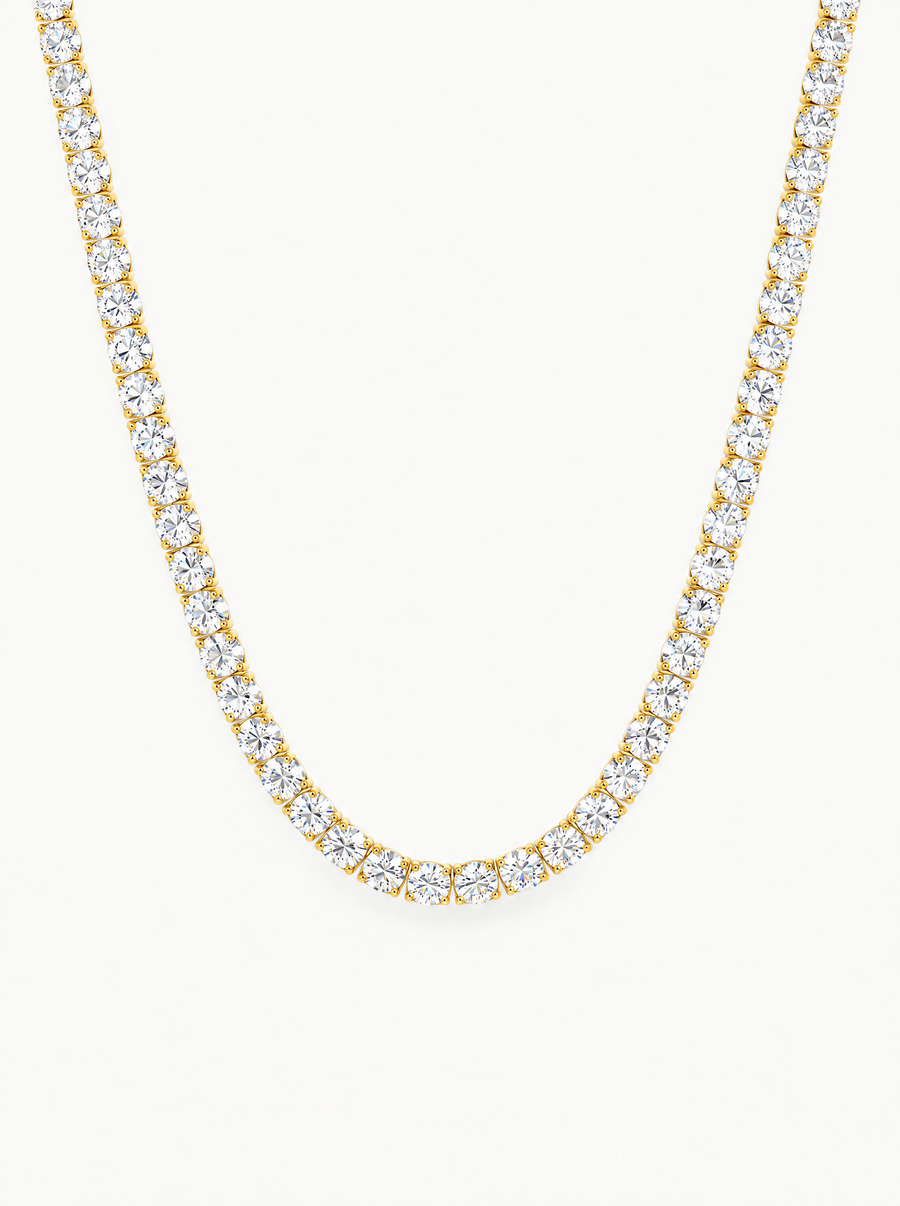 4mm (24.00-33.10 ctw) Round 4-Prong Lab Grown Diamond Tennis Necklace