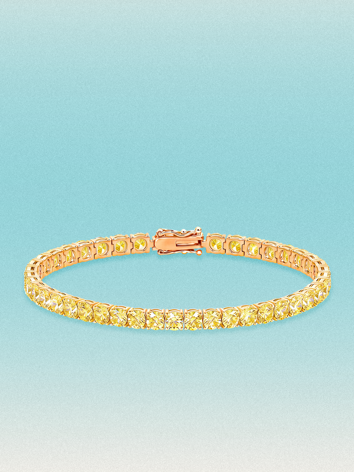 Fancy Yellow 4mm (10.00 ctw) Round 4-Prong Lab Grown Diamond Tennis Bracelet