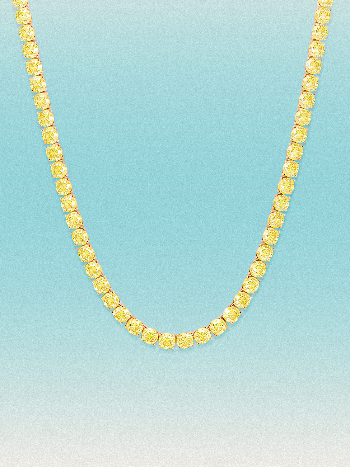 Fancy Yellow 4mm (24.00-33.10 ctw) Round 4-Prong Lab Grown Diamond Tennis Necklace