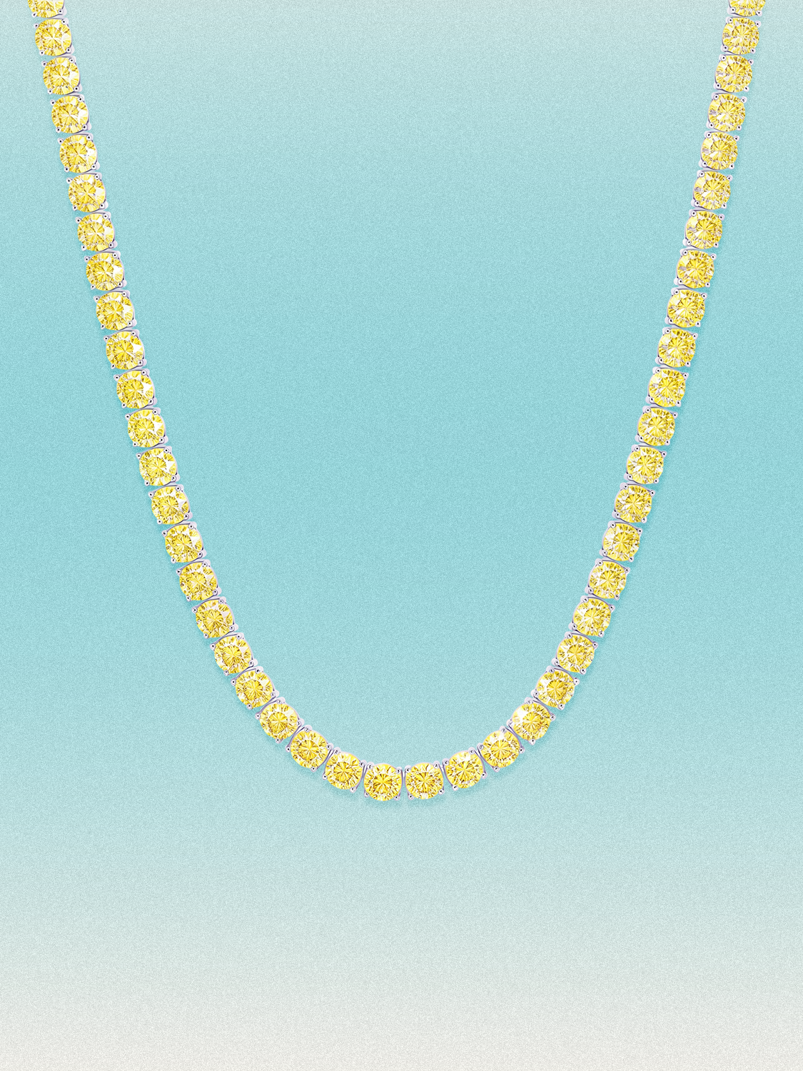 Fancy Yellow 4mm (24.00-33.10 ctw) Round 4-Prong Lab Grown Diamond Tennis Necklace