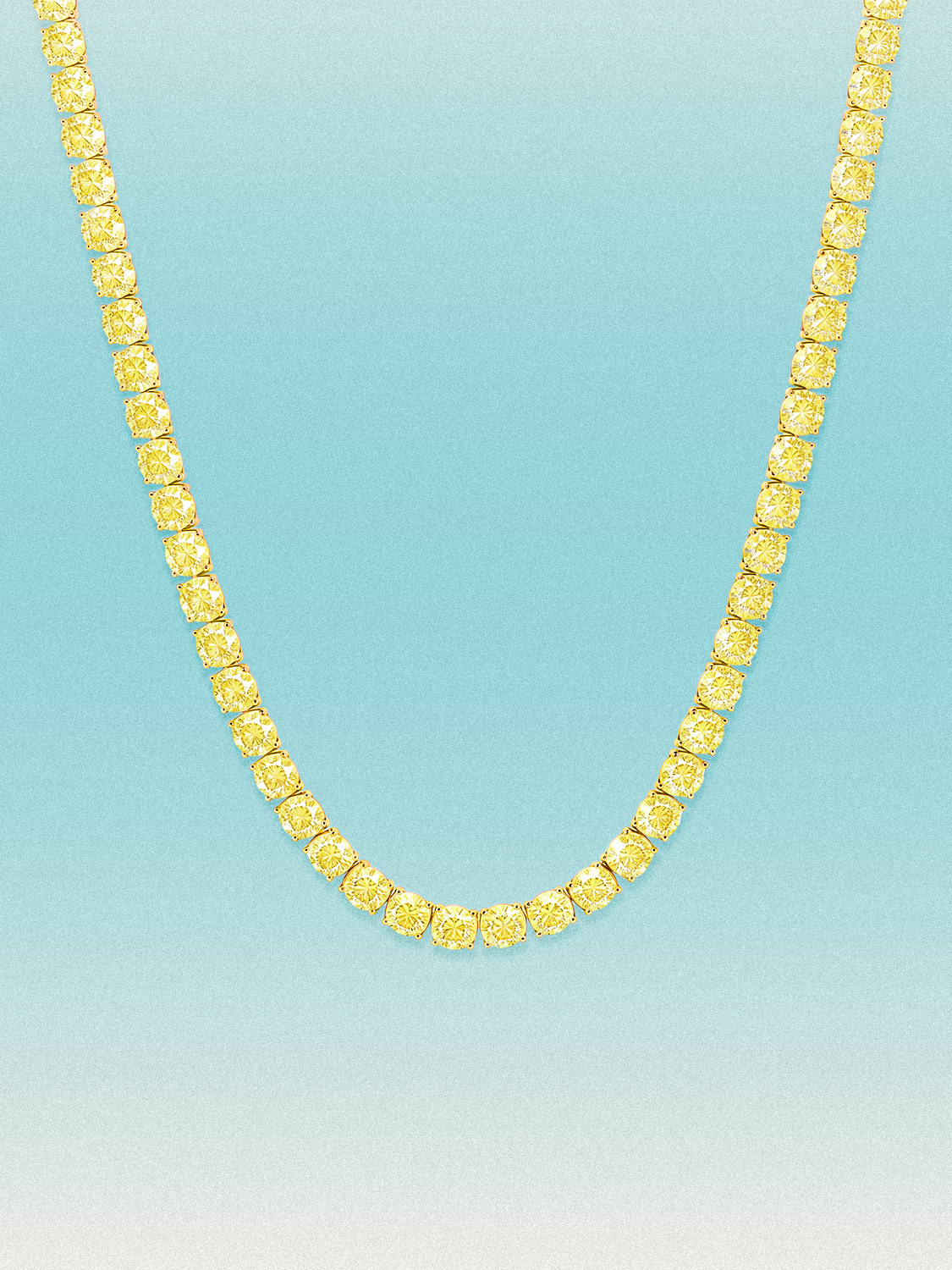 Fancy Yellow 4mm (24.00-33.10 ctw) Round 4-Prong Lab Grown Diamond Tennis Necklace