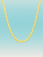 Fancy Yellow 4mm (24.00-33.10 ctw) Round 4-Prong Lab Grown Diamond Tennis Necklace