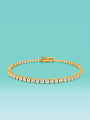 4 Prong Lab Diamond Tennis Bracelet 14K (7inch / 14ct total)